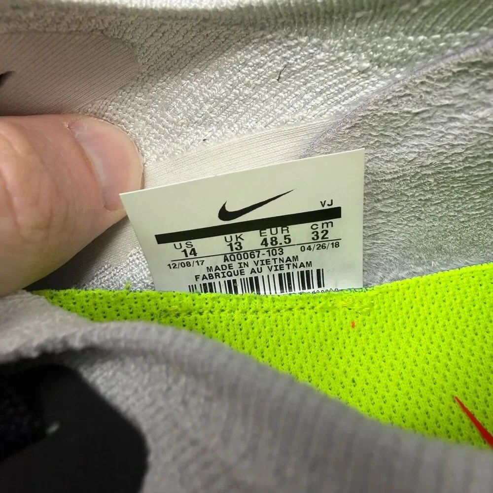 Nike Epic React Flyknit White Bright Crimson Red Running Mens 14 AQ0067-103